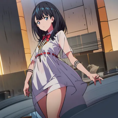 (ssss.gridman),1girl in,(​master piece),(top-quality),Perfectly pretty face,dynamicposes,A dark-haired,hi-school girl,See-Throug...