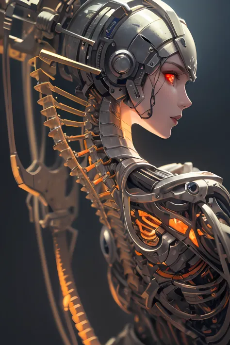 1mechanical girl,((ultra realistic details)), portrait, global illumination, shadows, octane render, 8k, ultra sharp,metal,intricate, ornaments detailed, cold colors, egypician detail, highly intricate details, realistic light, trending on cgsociety, glowi...