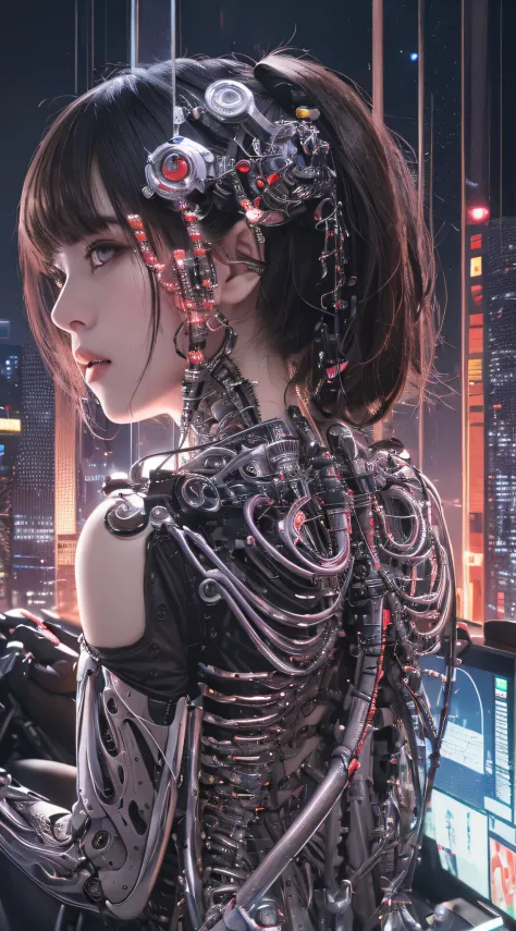 1 mechanical girl、((super realistic details))、portlate、globalillumination、shadow、octan render、8k、ultrasharp、metals、details of co...