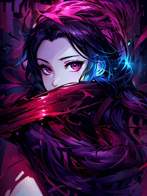 anime girl with a sword in her hand and blood on her eyes, by yang j, artwork in the style of guweiz, rossdraws sakimimichan, ar...