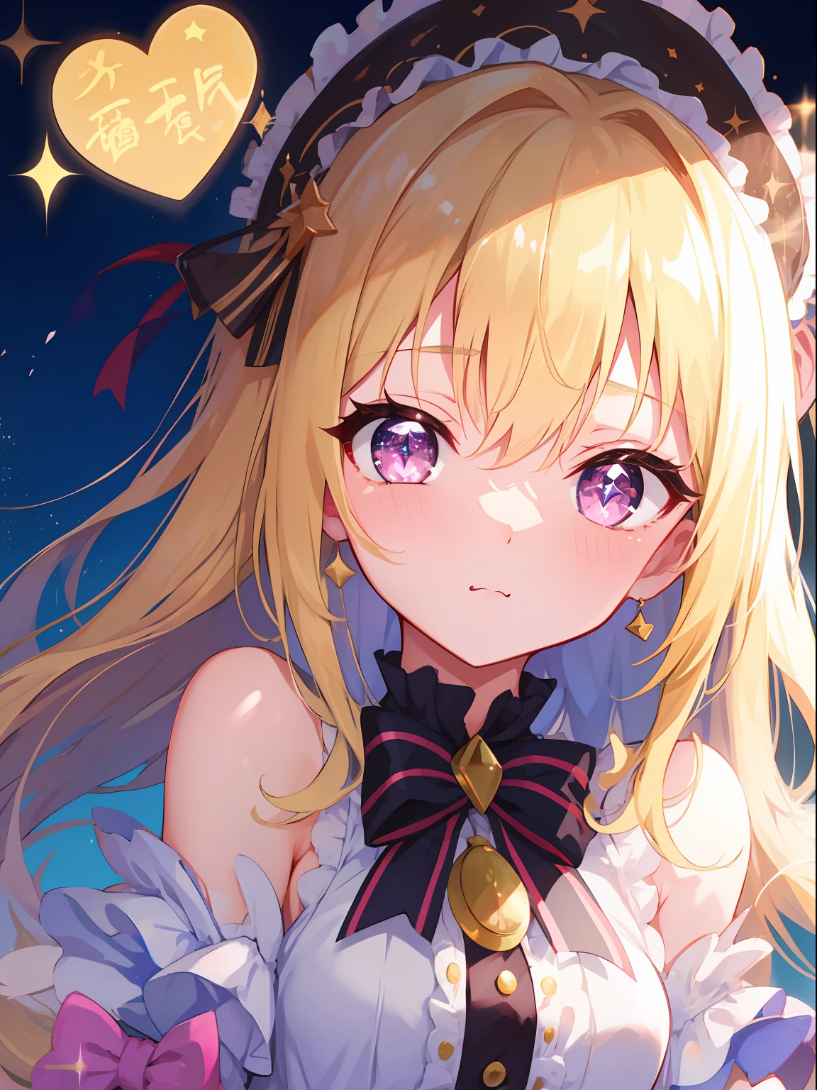 Ecchi、Ecchi、Ecchi、Pink eyes、a blond、、cute little、Transcendent Cute、Idol、sparkly eyeid summer、up of face、Lots of choppies、Shoulders bare、beautiful countenance、chocolate、Cheeky daughter、