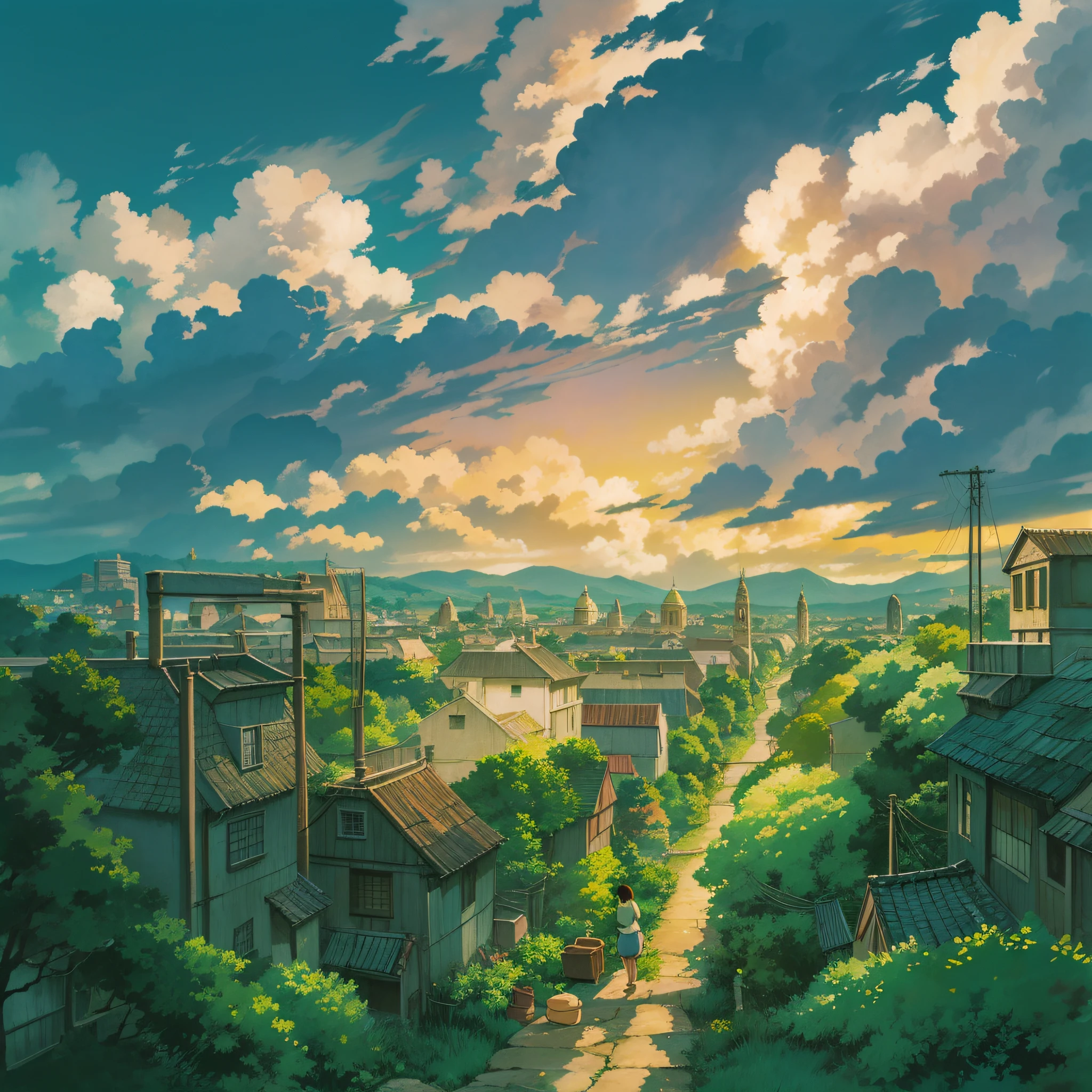 animesque、Skyscape with clouds - SeaArt AI