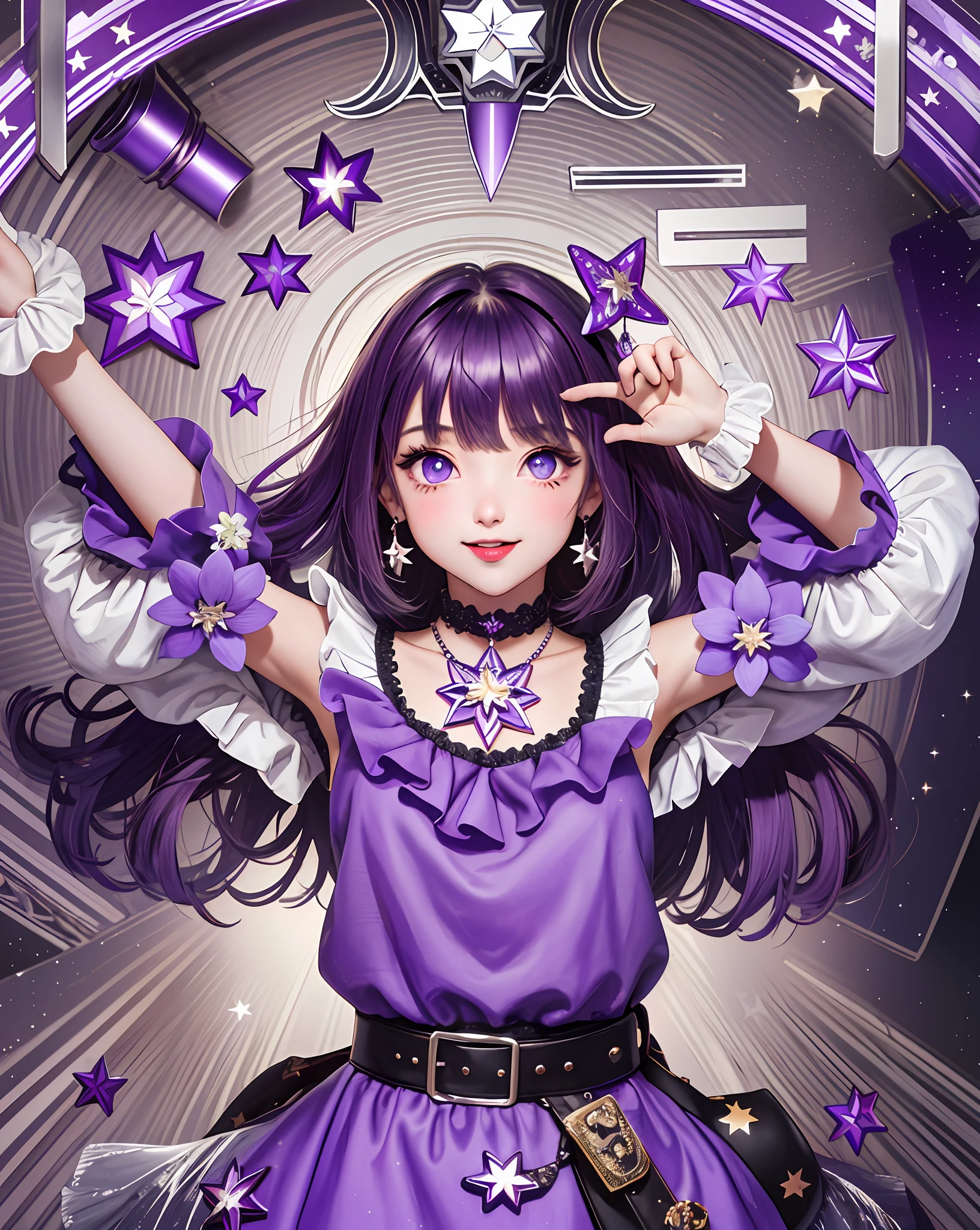 1girl, full body, cowboy shot,
(Rembrandt), illustration, (masterpiece), (best quality), (ultra_detailed), finely detail, (Depth of field),
HshinoAi,gloves, tongue out, tongue, long hair, star \(symbol\), looking at viewer, (purple hair:1.2), purple eyes, upper body, hair ornament, :p, frills, pink shirt, smile, sleeveless, shirt, idol, symbol-shaped pupils, hands up, bangs, one side up, star-shaped pupils, arms up,
dress pull,
Roaring Twenties, isometric, from above, sky, flower, cliff,