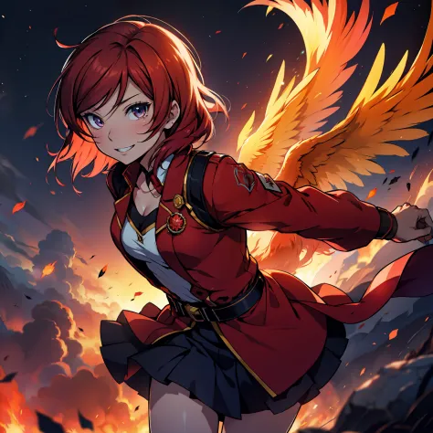 Nishikino Maki burning like a Phoenix