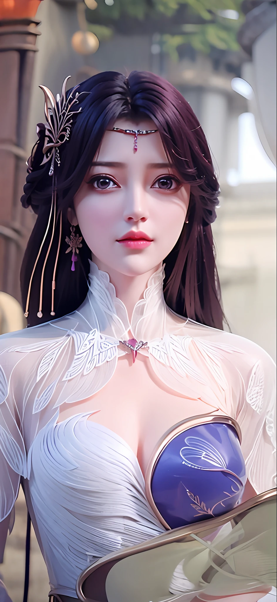 Meisterwerk, 1 Mädchen, Yun Xi, lila Augen, Realistisch, Ultra-Detail, beste Qualität,