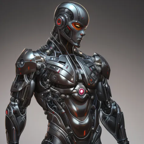 Alafid man in black latex suit，Metallic body, cyberpunk art inspired by  Marek Okon, Zbrush Central Contest Winner, Digital art, bionic scifi  alexandre ferra - SeaArt AI