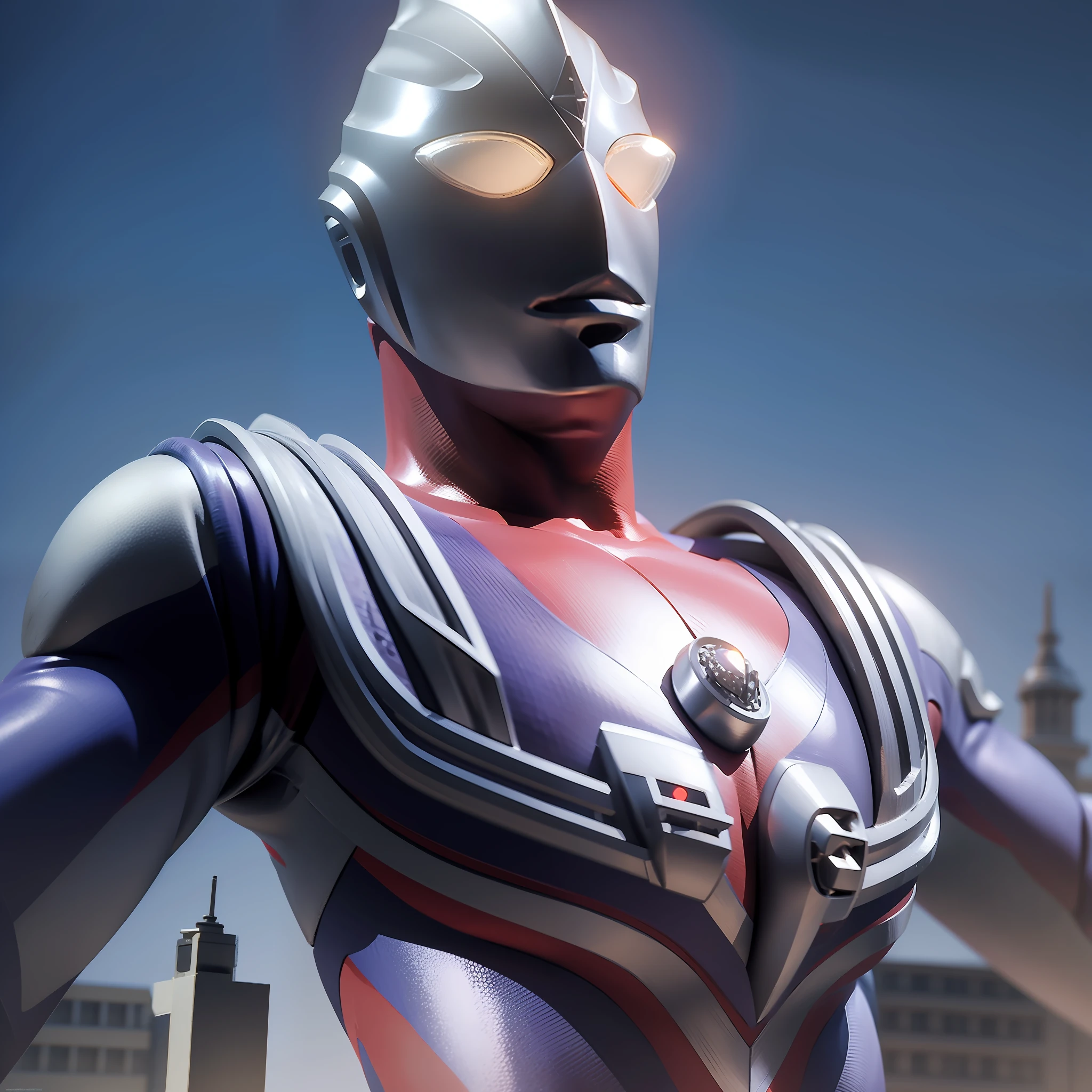 멋진 3D 프린팅 배경 빛을 위해 전투 자세로 Ultramantiga 만들기