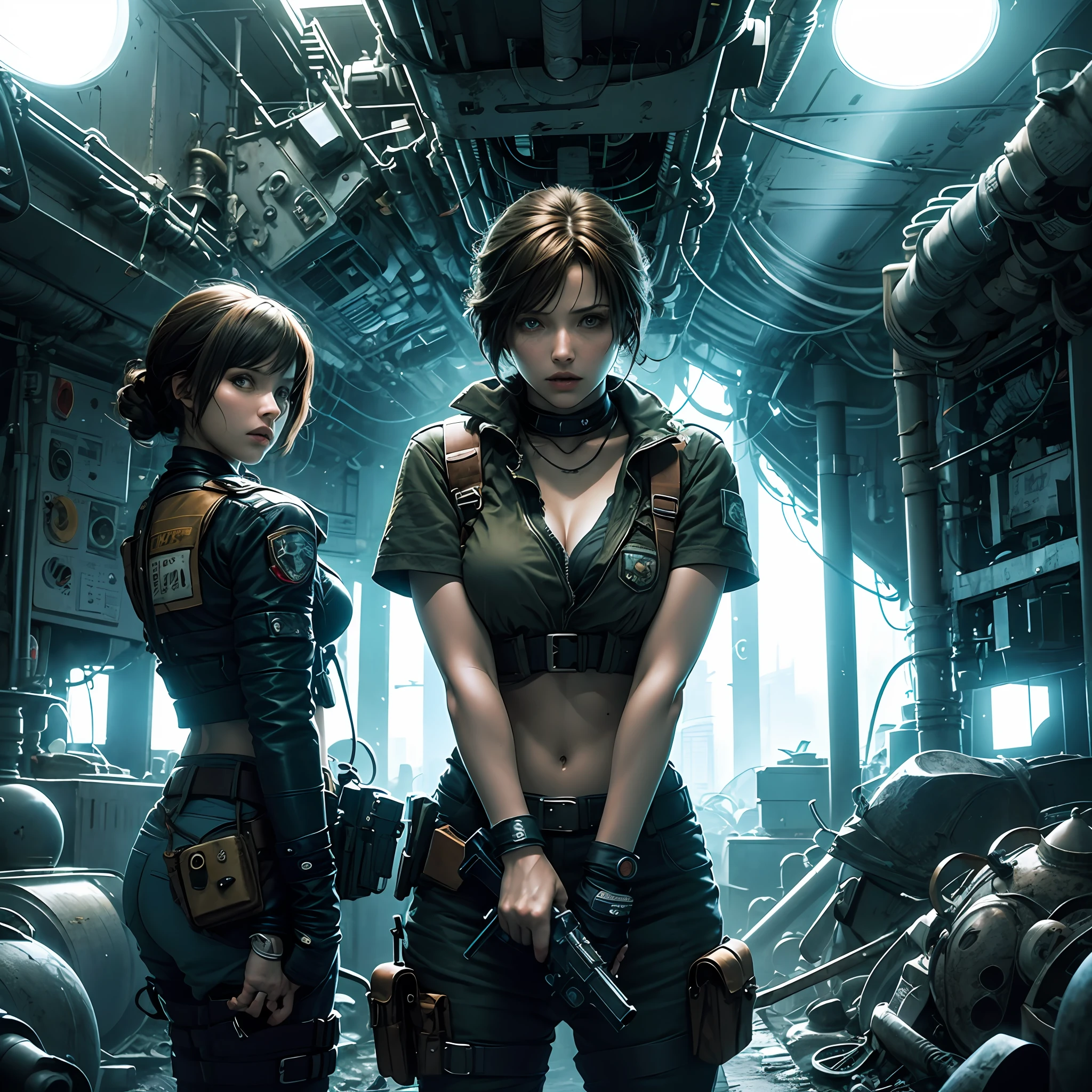 The hero and heroine of Resident Evil carry a gun，Ultra-clear ...