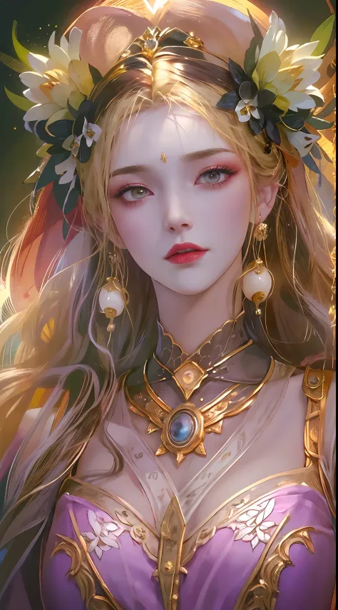 1 20 year old girl, 1 goddess Athena, (pink purple silk dress: 1.2), goddess Athena with spotless face, sexy thin yellow nightgo...