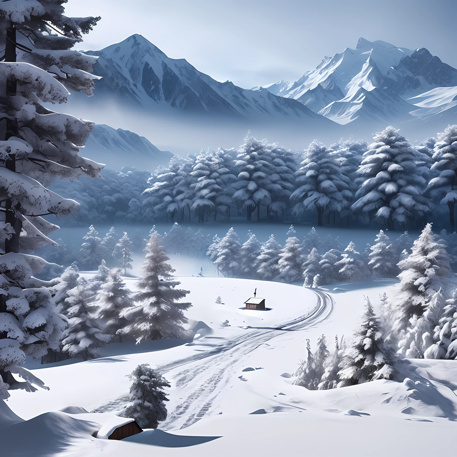 snow landscape - SeaArt AI