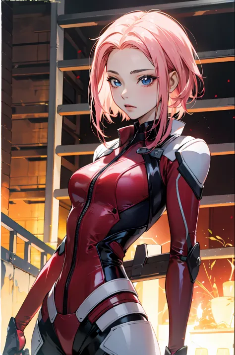 One girl in a latex anime posing for a photo, PastelColors,  Beautiful anime girl, Ecchi anime style,