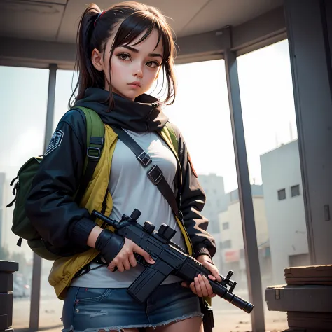 Girl with gun pixel style --auto