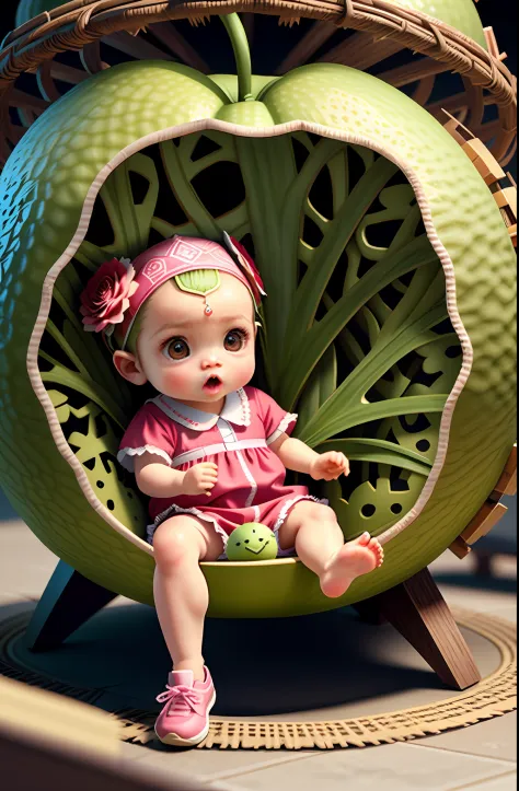 cute guava baby, octane render, unreal engine, highly detailed, intricate