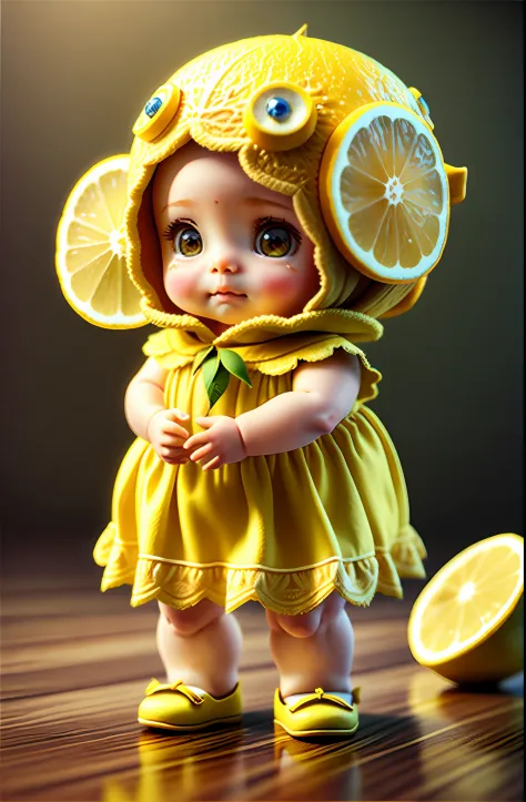 cute lemon baby, octane render, unreal engine, highly detailed, intricate