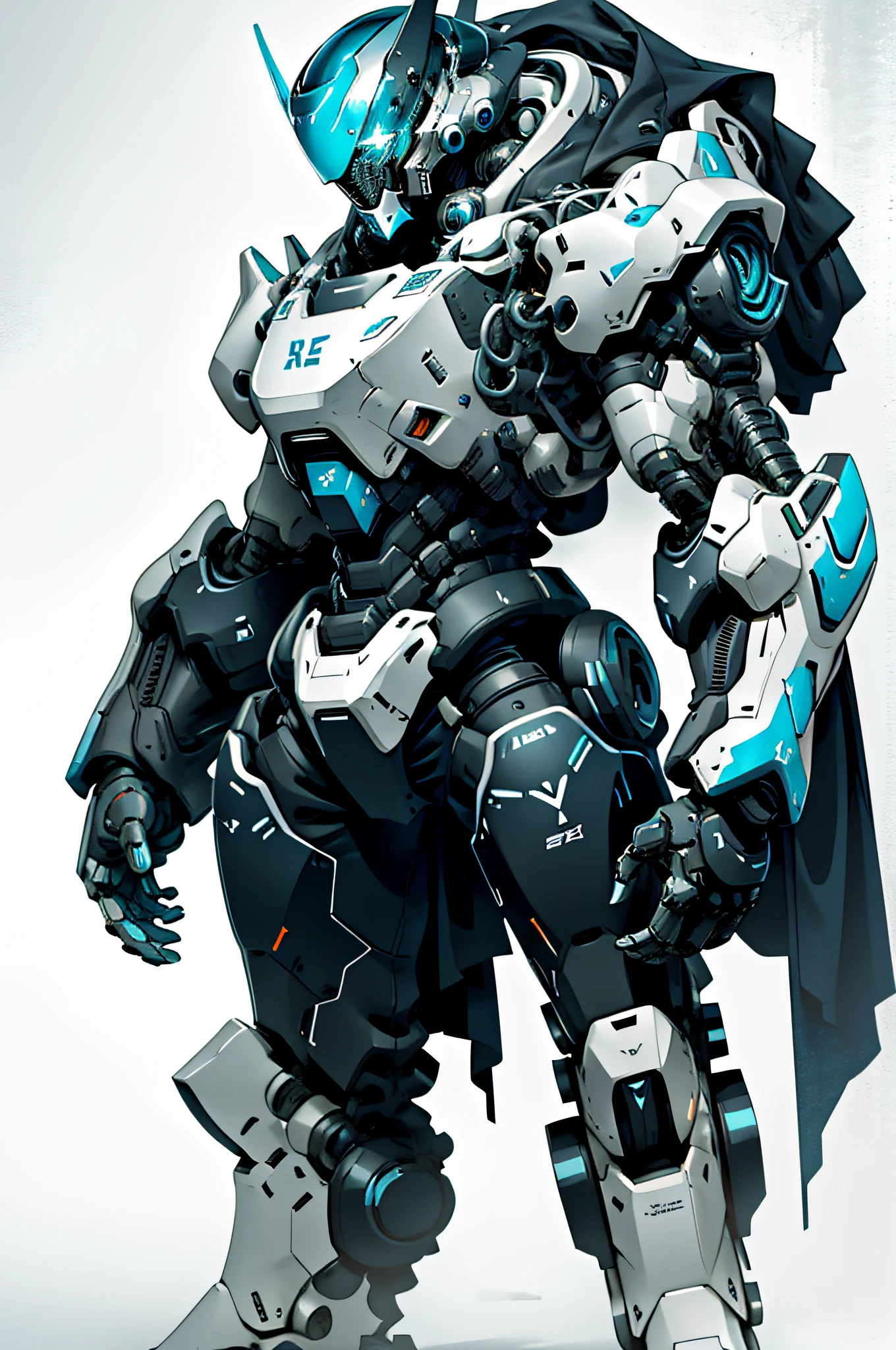 1 woman inside a huge bulky exoskeleton robot , ((bulky)) armor, mecha ...