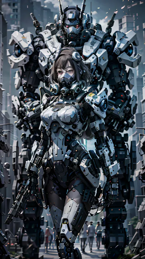 This is a hyper-detail、High resolution and top quality CG Unity 8k wallpaper，The style is cyberpunk，predominant white color。In t...