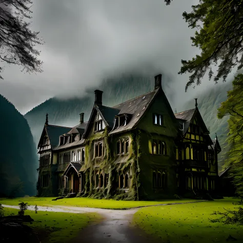 In a remote village, surrounded by dense forests and rugged mountains, stood a gothic manor house, known as the Mansion of Horro...