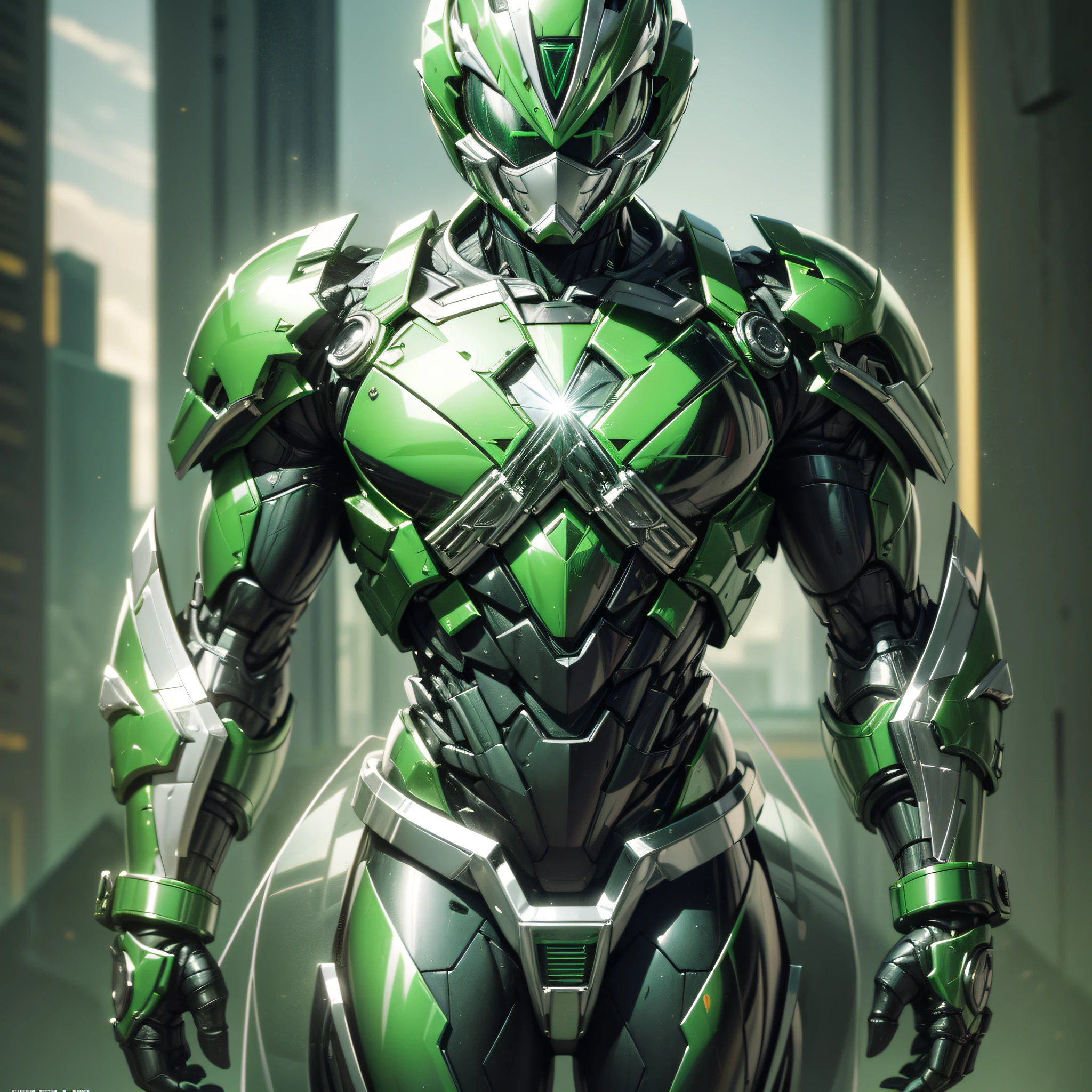 Handsome man, made of Green metal, (Green Cyborg: 1.1), (((Green Power Ranger's style helmet with chrome face plate))), ([Tail | Detail Wire]: 1.3), (Complex Detail), HDR, (Complex Detail, Ultra Detail: 1.2), Cinematic Shot, Masterpiece, Best Quality, High Resolution, Vaginal Foreign Object Insertion, Centering