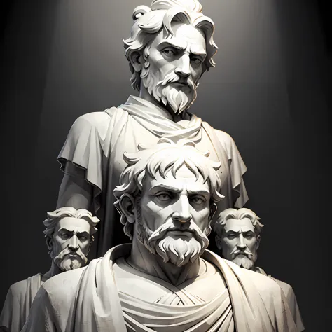 Statues with the gray background of the philosopher Seneca --auto