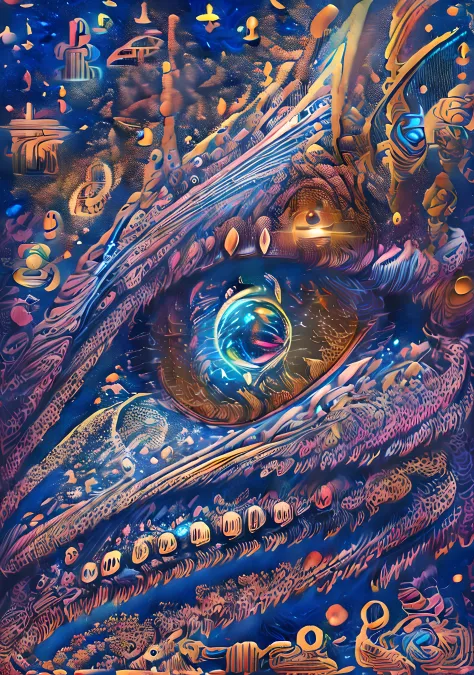 (high resolution, incredibly detailed, masterpiece), intricate close up portrait of a beutifull dragon with inside his eye the u...