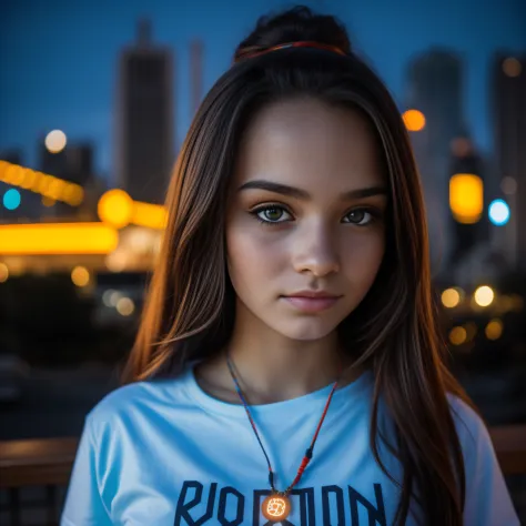 menina bonita de 17 anos,triste com cabelo branco longo, e com grandes olhos azuis bem juntos horizontalmente ao nariz ,rosto co...