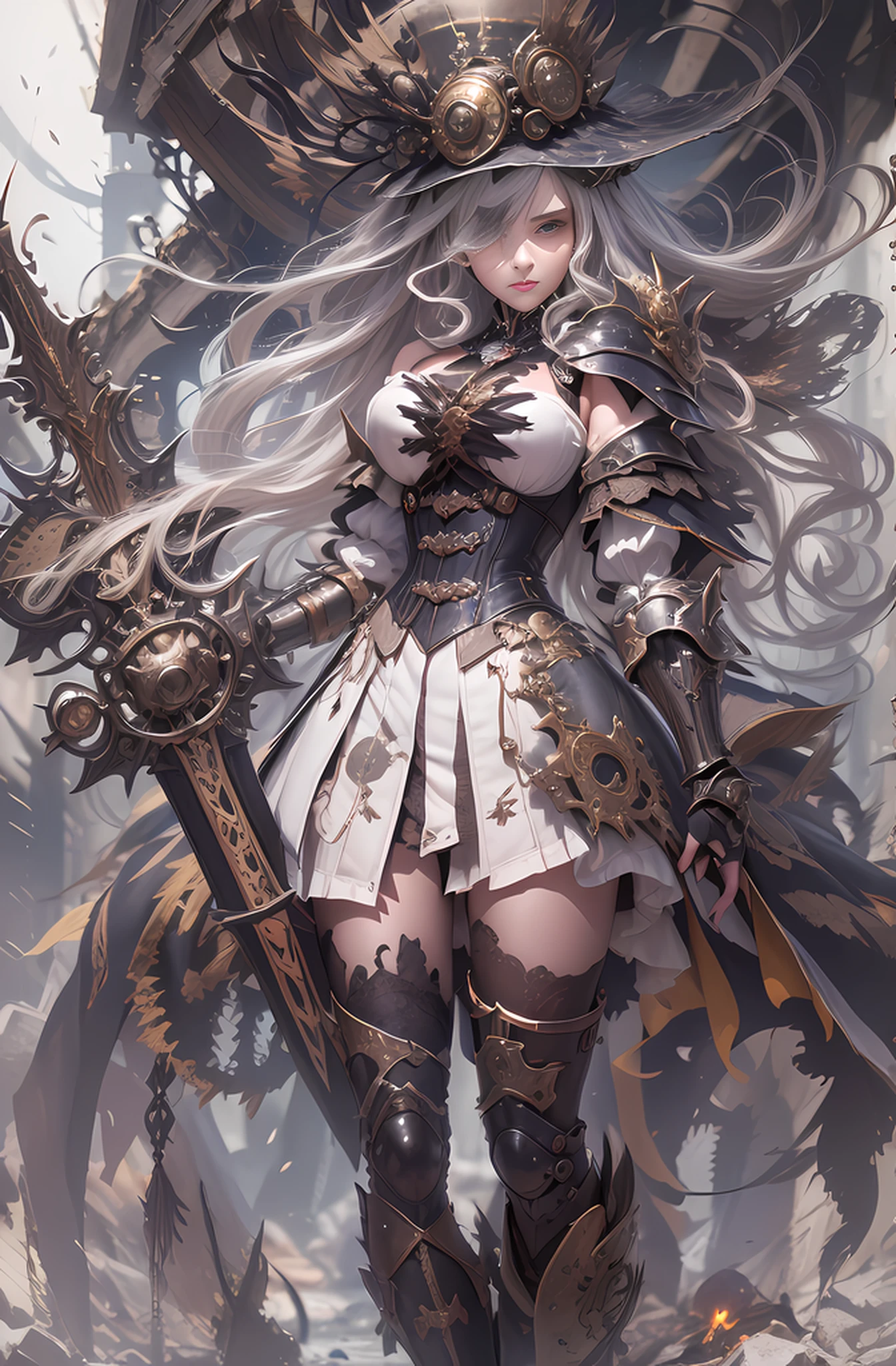 anime - style image of a woman with a sword and armor, Kushatt Krenz Key Art Women, Guweiz on ArtStation Pixiv, by Yang J, Armor Girl, Anime fantasy illustration, chengwei pan on artstation, Anime fantasy artwork, Guweiz in Pixiv ArtStation, of a beautiful female knight, epic exquisite  character art