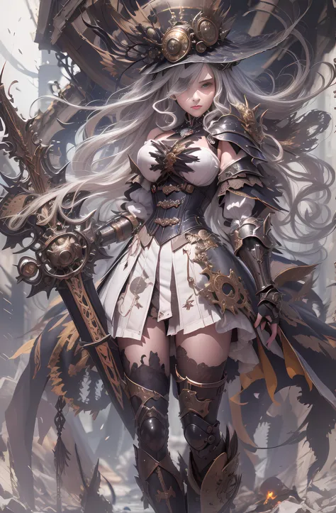 anime - style image of a woman with a sword and armor, kushatt krenz key art women, guweiz on artstation pixiv, by yang j, armor...