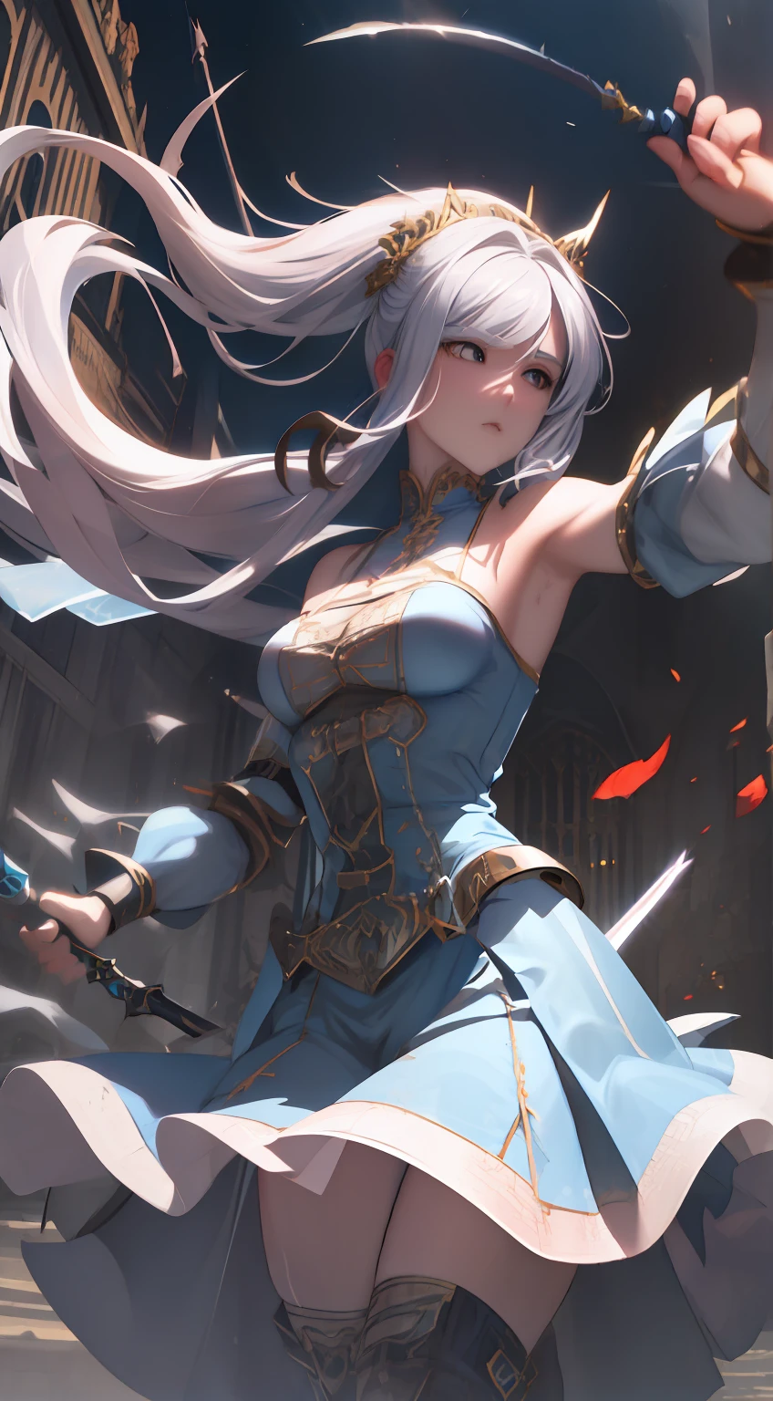 Anime girl in blue dress with sword in hand with sword, Extremely detailed Artgerm, 2. 5 D CGI anime fantasy artwork, IG model | Art germ, Art germ. anime illustration, Fanart Meilleure ArtStation, Artgerm and Atey Ghailan, Kushatt Krenz Key Art Women, artgerm detailed