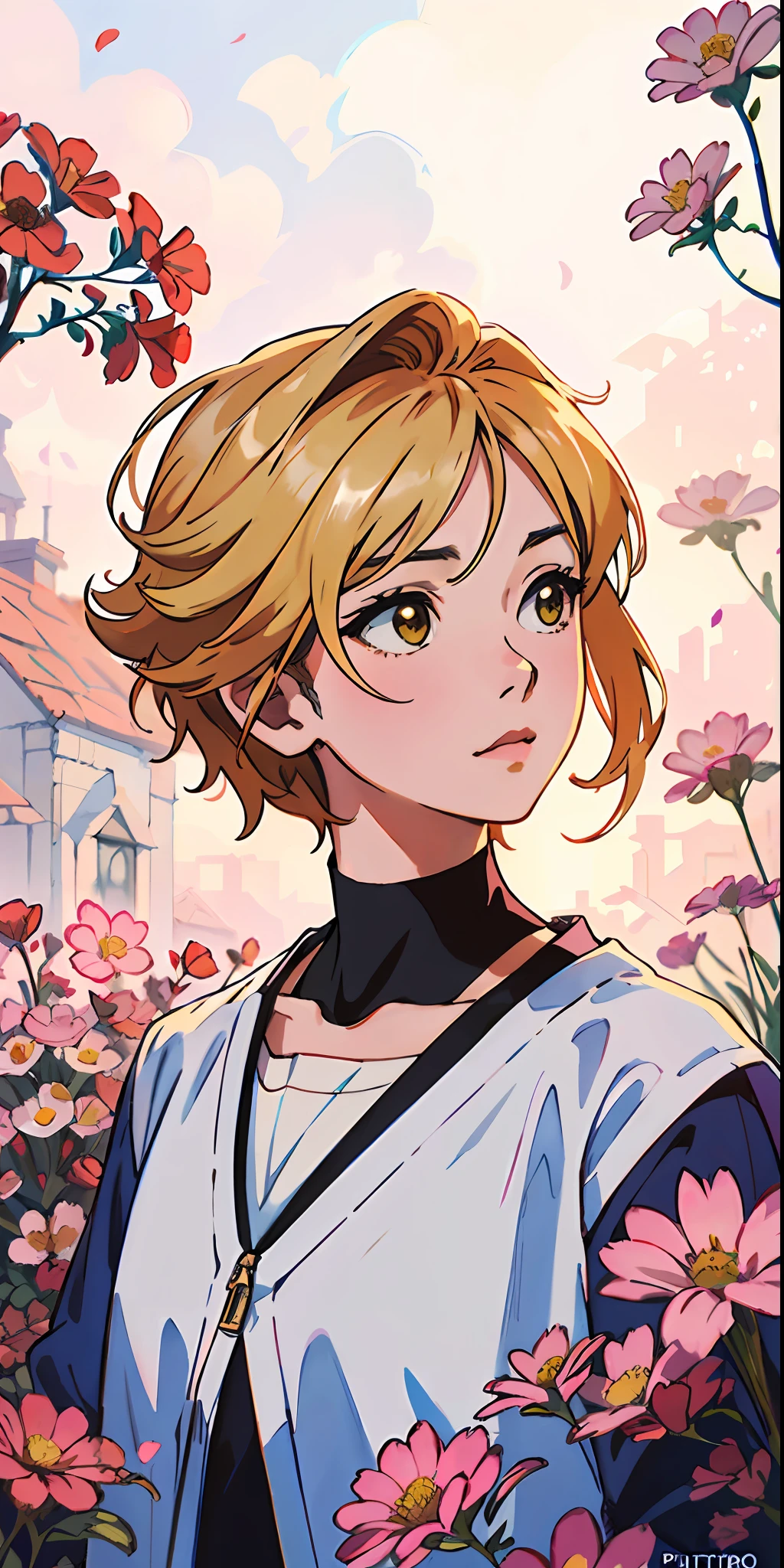 pintura de uma mulher com flores roxas em seu cabelo, retrato bonito do anime, Digital anime illustration, retrato estilo anime, retrato anime, Estilo de arte anime bonito, arte digital detalhada bonito, arte de anime digital, arte de anime digital detalhada, estilo de arte impressionante, No estilo de arte de Bowater, fanart detalhado, pintado em anime painter studio, retrato bonito