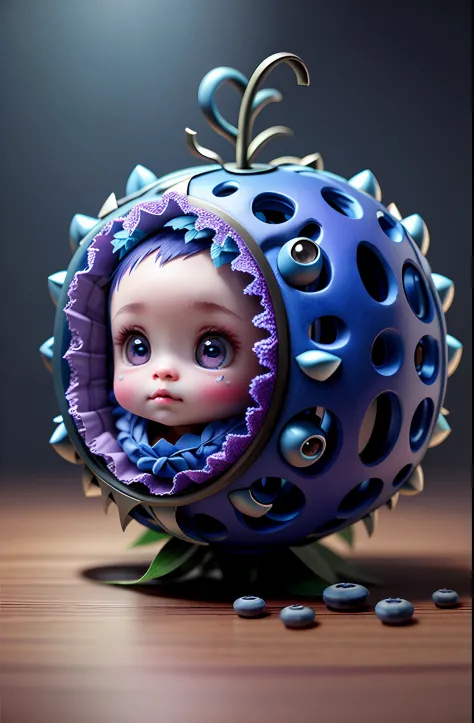 cute blueberry baby, octane render, unreal engine, highly detailed, intricate