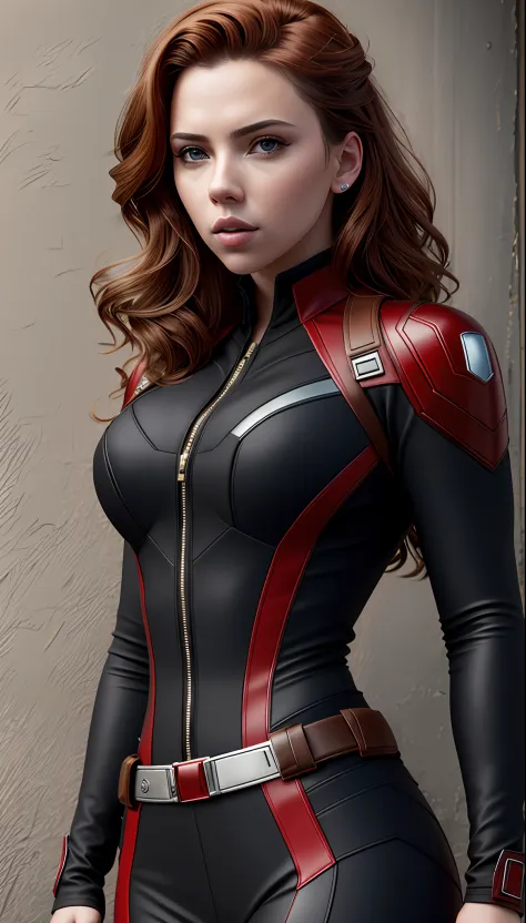 (masterpiece), (best quality), (photorealistic:1.3), 8k, detailed skin texture, detailed cloth texture, beautiful detailed face, intricate details, ultra detailed, scarlett johansson, Black Widow in the style of the Captain America, straight red hair, (ful...