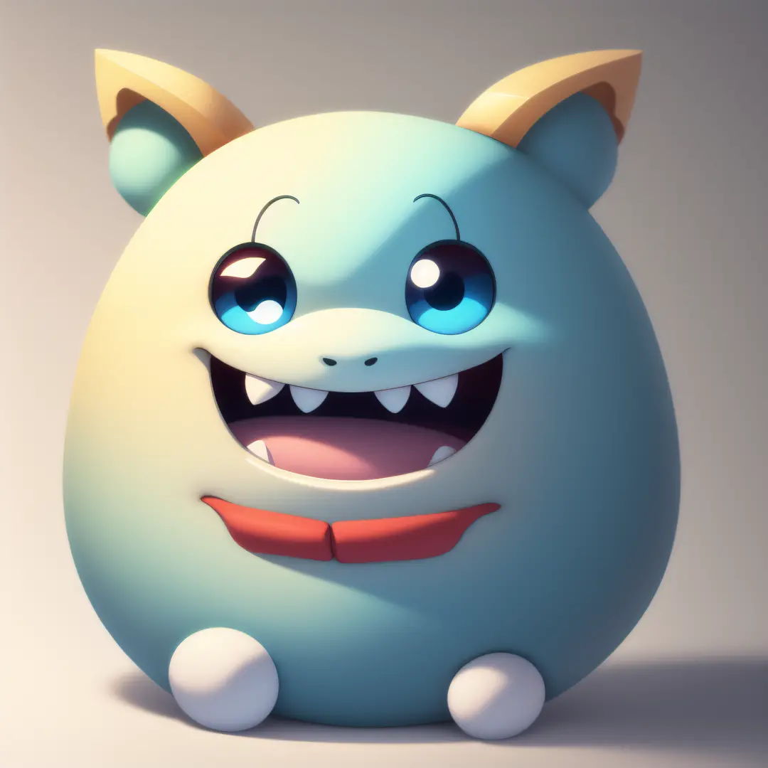 Minimal,Simple,Masterpiece,High Quality,High resolution,The highest resolution,White background,solid color background,Highest quality,game icon,game icon institute,cartoon_style,full body,cute monster,oversized head,fluffy,