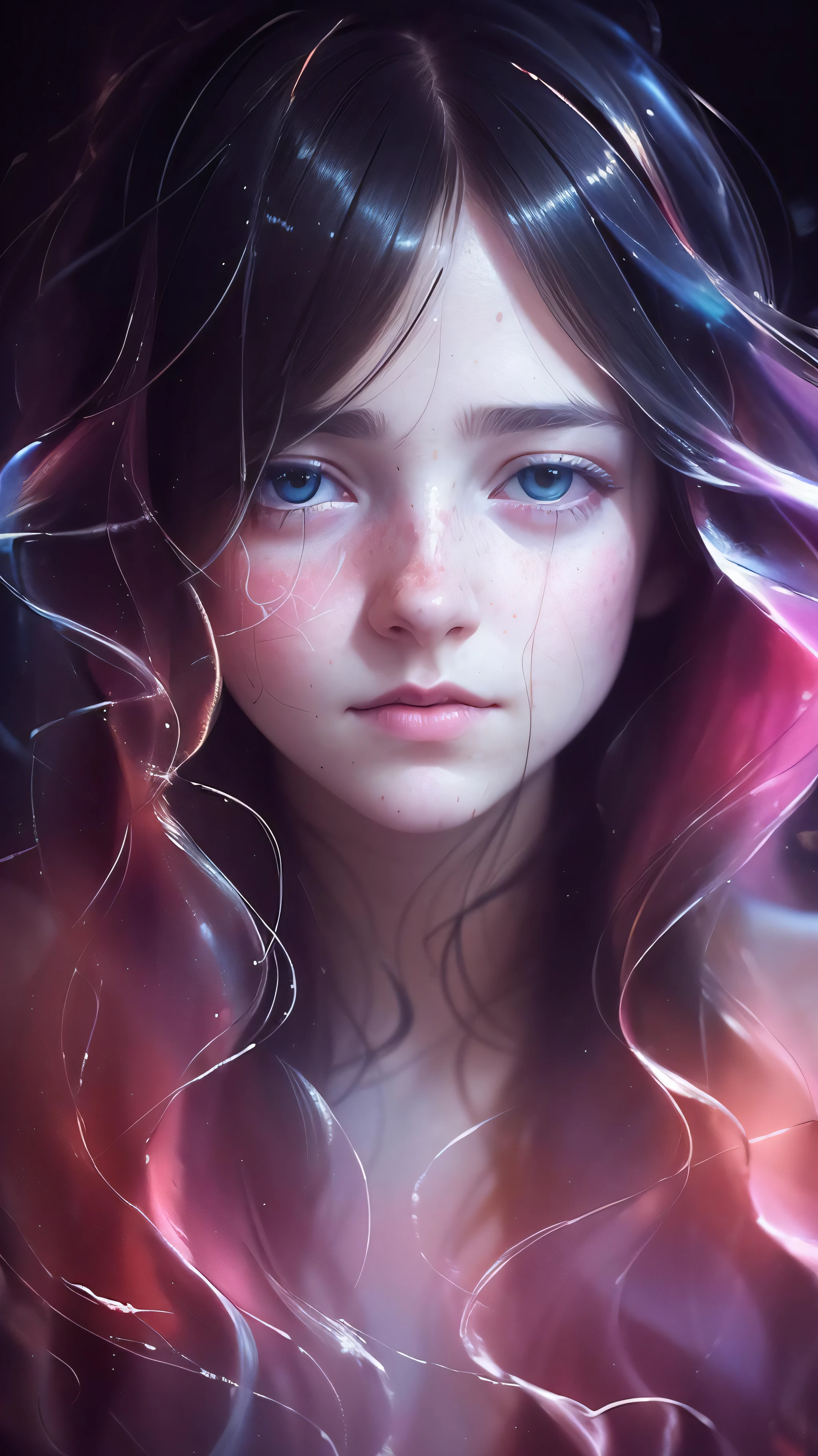 A (Niedlich:1.1) Mädchen, (epic portrAit:0.85), flowing hAir, sweAty skin, Nacht, [[soft cinemAtic light, Adobe lightroom, photolAb, HDR, intricAte, highly detAiled, ]], (((by AlAn kenny, by Agnes cecile ))), (Tiefenschärfe), epic reAlistic, mysticAl hAze