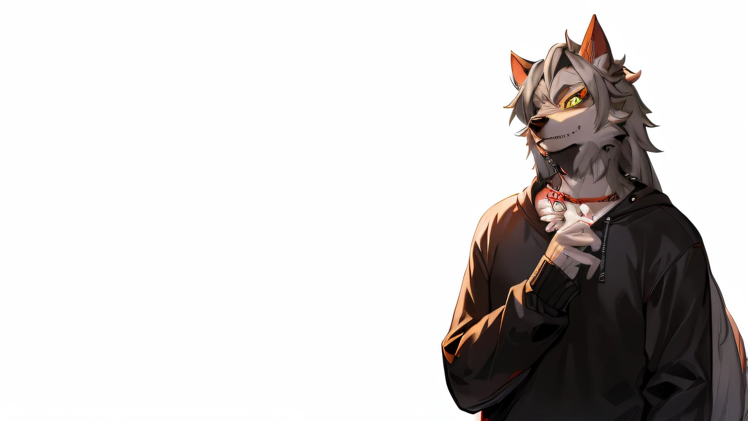 Face painting，werecreature，Best anime 4k konachan wallpaper, furry character portrait, 4k manga wallpapers, digital art from danganronpa, Anthropomorphic cyberpunk wolf, without text, fursona art, Anime art wallpaper 8 K, 4K anime wallpaper, official character art, Anime wallpaper 4K