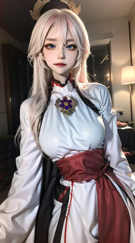 Arapei girl posing for photo with long white hair and blue eyes, Anime girl cosplay, Anime cosplay, Hatsune Miku cosplay, Anime ...