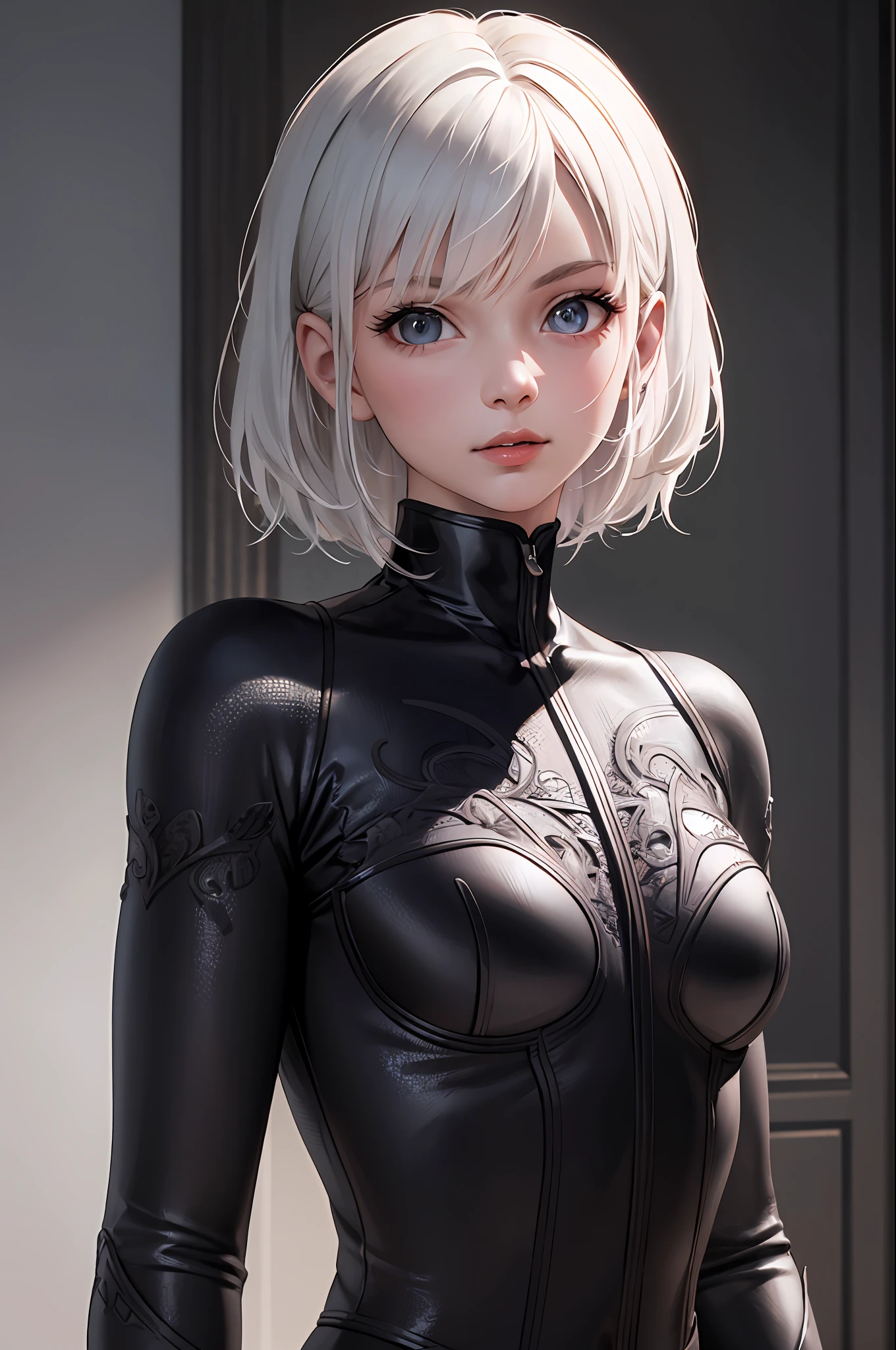 A woman in a black cat suit posing for a picture - SeaArt AI