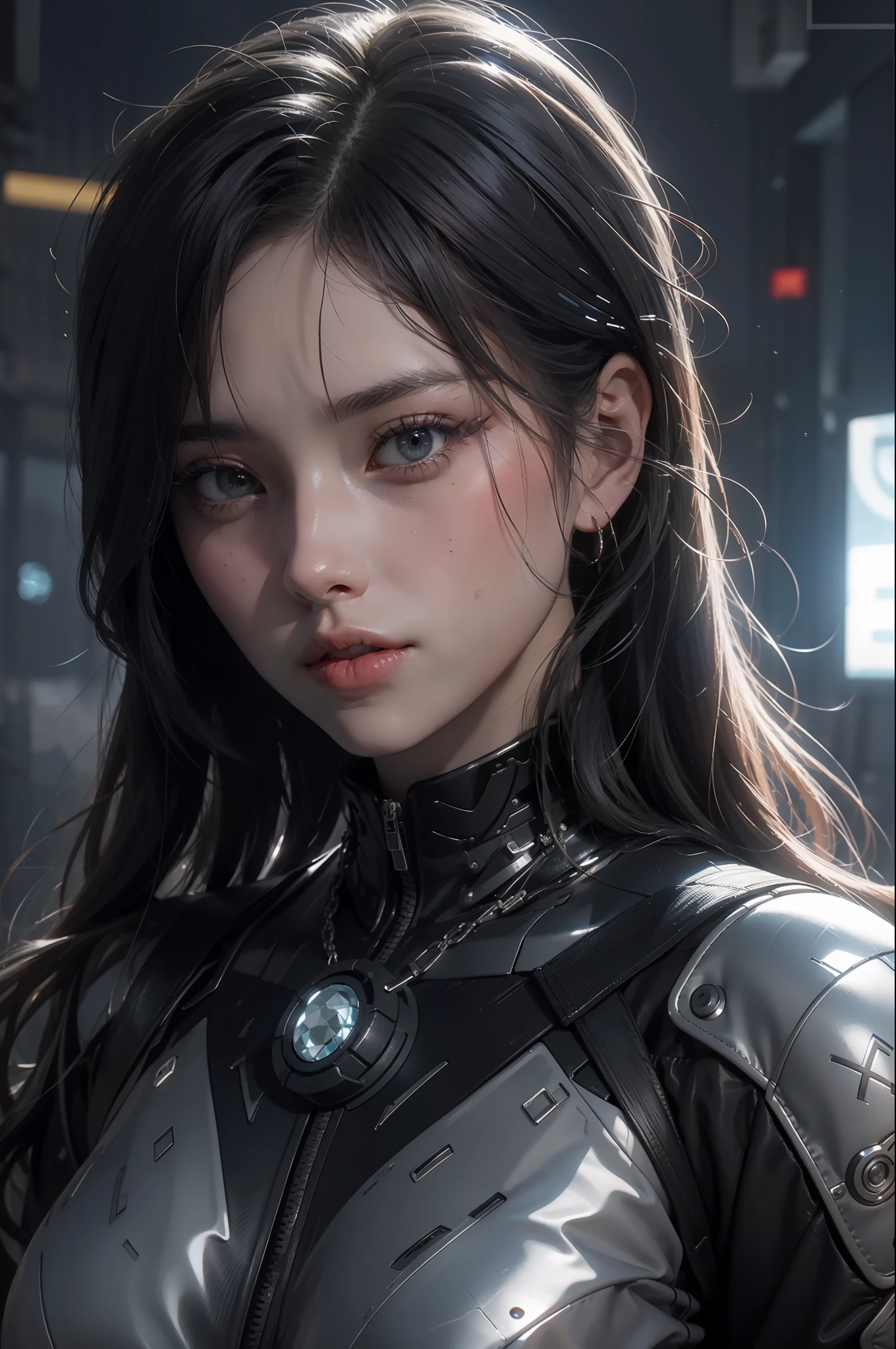 Unity 8k Wallpaper，((best qualtiy)), ((tmasterpiece)), (the detail:1.4), 3d, A beautiful cyberpunk female image,hdr（HighDynamicRange）,Ray traching,nvidia RTX,Hyper-Resolution,Unreal 5,Subsurface scattering、PBR Texture、post-proces、Anisotropy Filtering、depth of fieldaximum definition and sharpnesany-Layer Textures、Albedo and Specular maps、Surface coloring、Accurate simulation of light-material interactions、perfectly proportions、rendering by octane、Two-colored light、largeaperture、Low ISO、White balance、the rule of thirds、8K raw data、（Pat the upper body，closeup of face）
