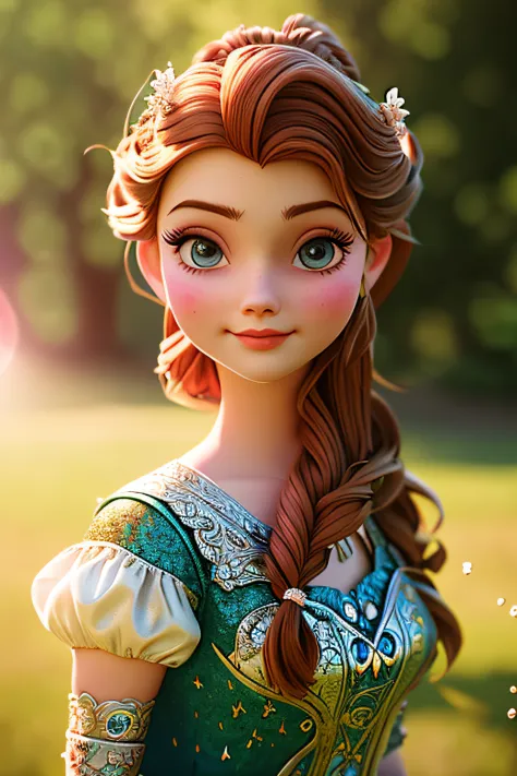 A princess，Frontal photo，Reallightandshadow，Sunnyday，open air，Cinema lenses，Photographic lighting，8K quality，cinematic Film still from