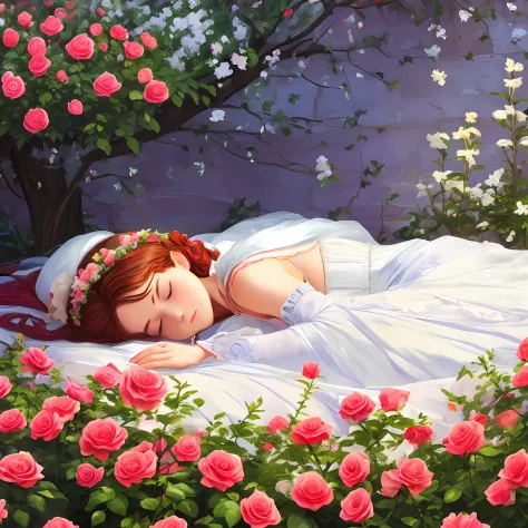 The princess slept among the roses --auto