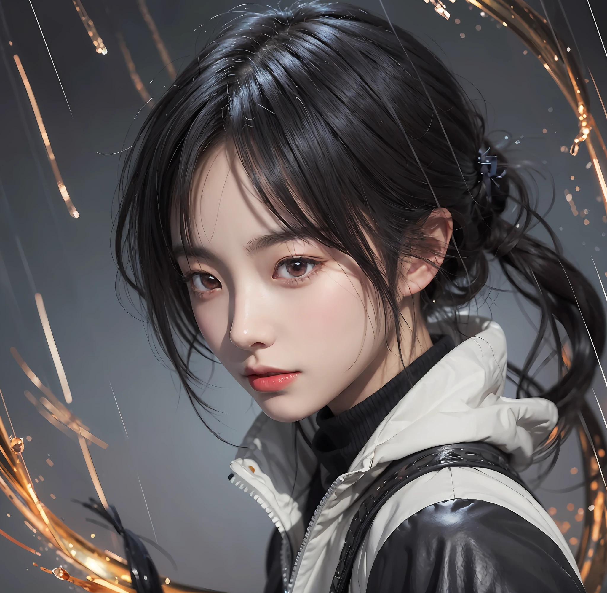 animemanga girl, Guviz-style artwork, by Yang J, detailed portrait of an anime girl, Stunning anime face portrait, Guviz, inspired by Yanjun Cheng, rossdraws portrait, Digital anime illustration, a beautiful anime portrait, By Li Song, Portrait of an anime girl, Guweiz on ArtStation Pixiv，The text of the hair is more detailed