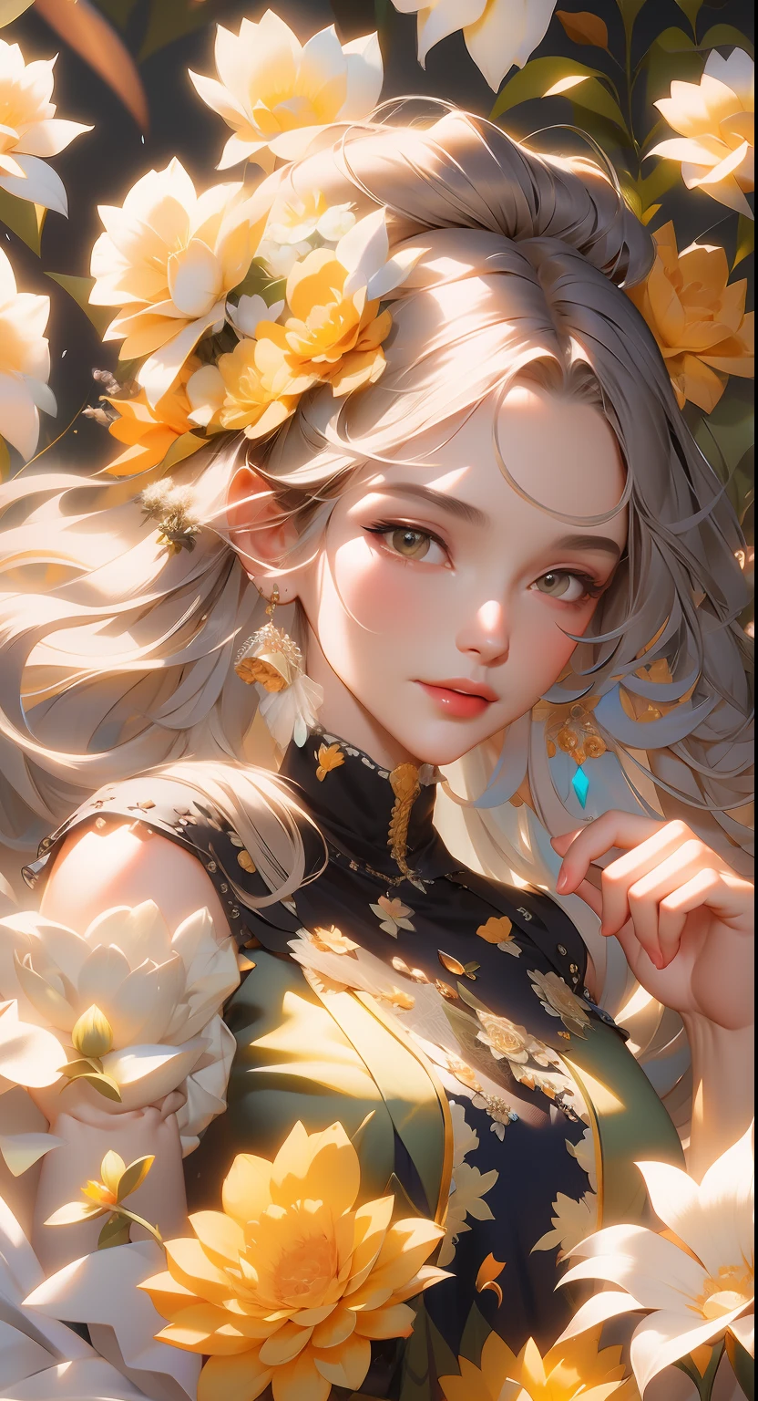 a close up of a woman with a hat and flowers, exquisite line art, exquisite digital illustration, detailed digital drawing, black and white coloring, digital anime illustration, a beautiful artwork illustration, detailed matte fantasy portrait, beautiful line art, great digital art with details, goddess. extremely high detail, 4k detailed digital art, stunning digital illustration, digital fantasy illustration,((Best quality)), ((masterpiece)), (detailed:1.4), 3D, an image of a beautiful female,HDR (High Dynamic Range),Ray Tracing,NVIDIA RTX,Super-Resolution,Unreal 5,Subsurface scattering,PBR Texturing,Post-processing,Anisotropic Filtering,Depth-of-field,Maximum clarity and sharpness,Multi-layered textures,Albedo and Specular maps,Surface shading,Accurate simulation of light-material interaction,Perfect proportions,Octane Render,Two-tone lighting,Wide aperture,Low ISO,White balance,Rule of thirds,8K RAW,