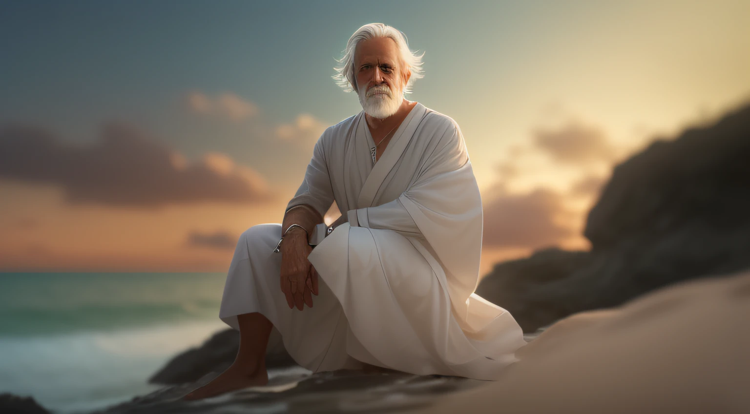 (Retrato de homem idoso de 80 anos), ( com cabelo branco ondulado e barba, looking-into-camera:1.2), ( sentado em uma pedra), (corpo inteiro),
(sorrindo:0.8)
(Ocean nature
:1.4)
((fotofotogênico fotorrealista | | | | | | | | | | | | |:1.6))
Twilight Twilight
(arte conceitual do personagem retrato de corpo inteiro:1.4)
(Botw Genshin:0.6) (Ghibli:1.0) (deus da guerra:0.6) (Horizonte Zero Amanhecer:0.6) (Credo dos Assassinos:1.0) (guerra nas estrelas:1.0) (Jornada nas Estrelas:1.0) (Horizonte Proibido Oeste:0.6)
(photogenic photo hdr sharp focus intricate detail composition rule of thirds dof 8k contracts reflections flower glow saturated dawn:1.2)
(particuls:0,8) , ((( corpo inteiro, Wearing a white tunic, with a white tunic, olhando para o espectador))).