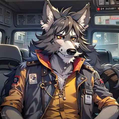 male furry guy anime wolf taxidriver