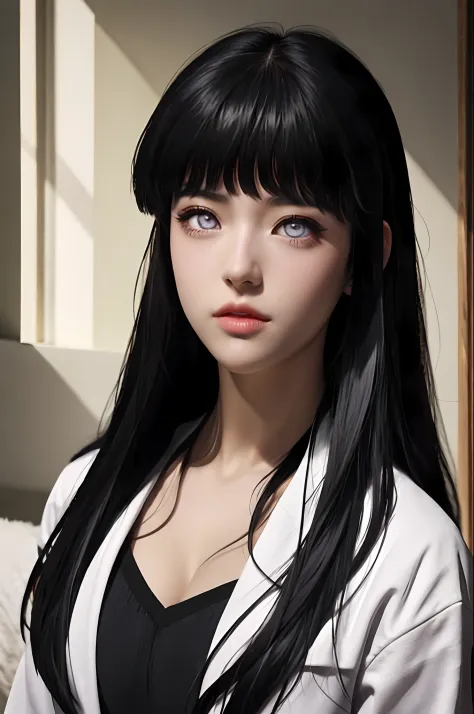 ((obra-prima)), digital art, alta resolução, hyuuga hinata, cabelo longo, long hair, hinata hyuuga, art realista, olhos lilases,...