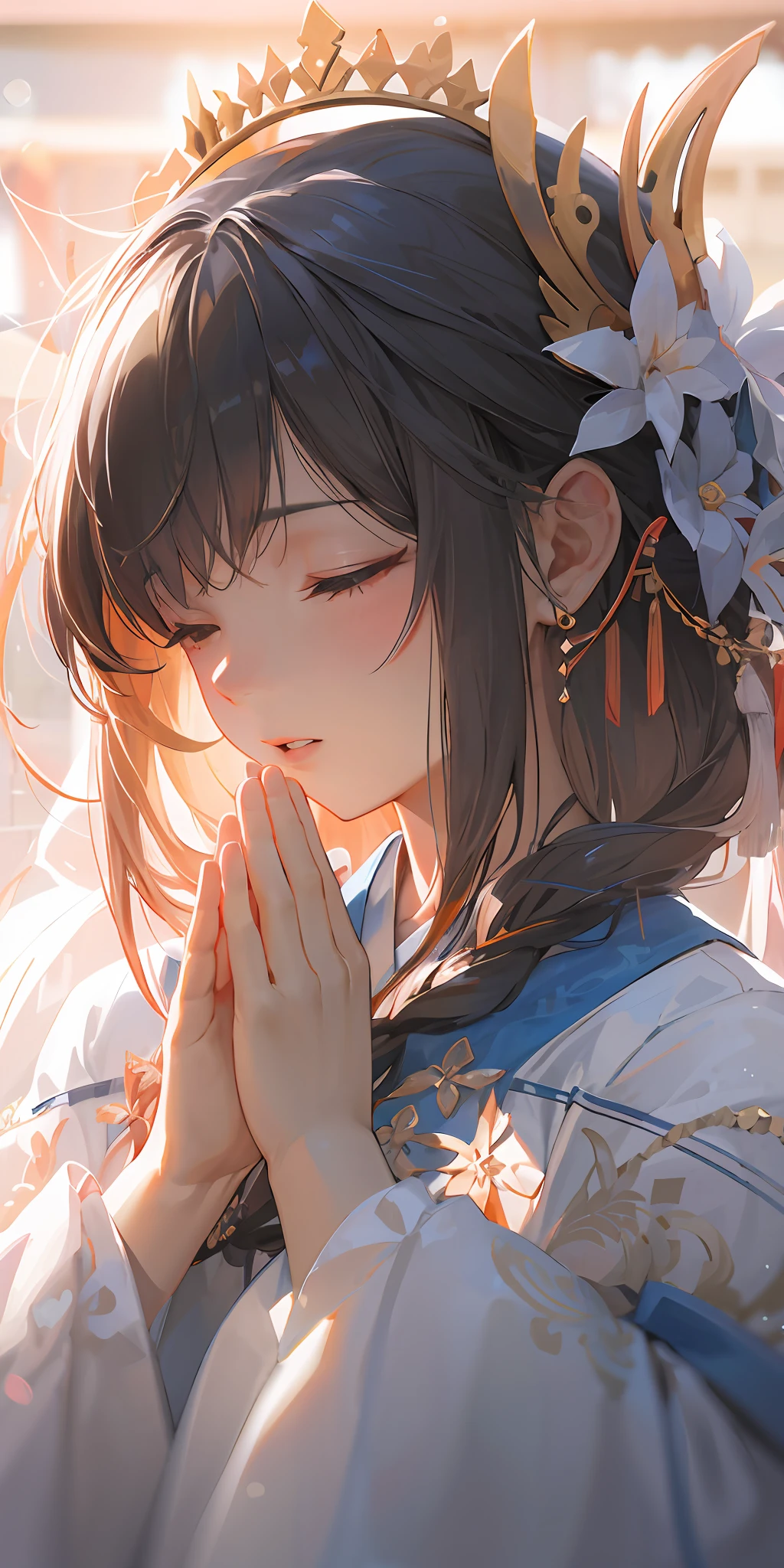 Download Praying Anime Girl IPhone Wallpaper | Wallpapers.com