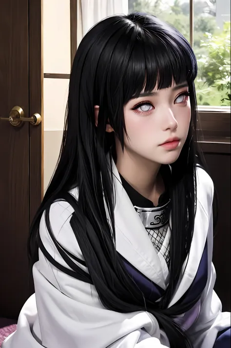 ((obra-prima)), digital art, alta resolução, hyuuga hinata, cabelo longo, long hair, hinata hyuuga, art realista, olhos lilases,...