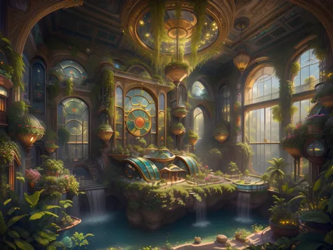 Title: "Solarpunk Dreamscape: The Royal Botanical Sanctuary" | This ornate botanical bedroom, inspired by the opulence of Versai...