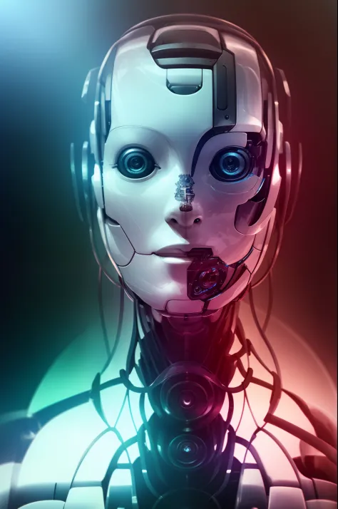 modelshot style, a portrait of woman,robot