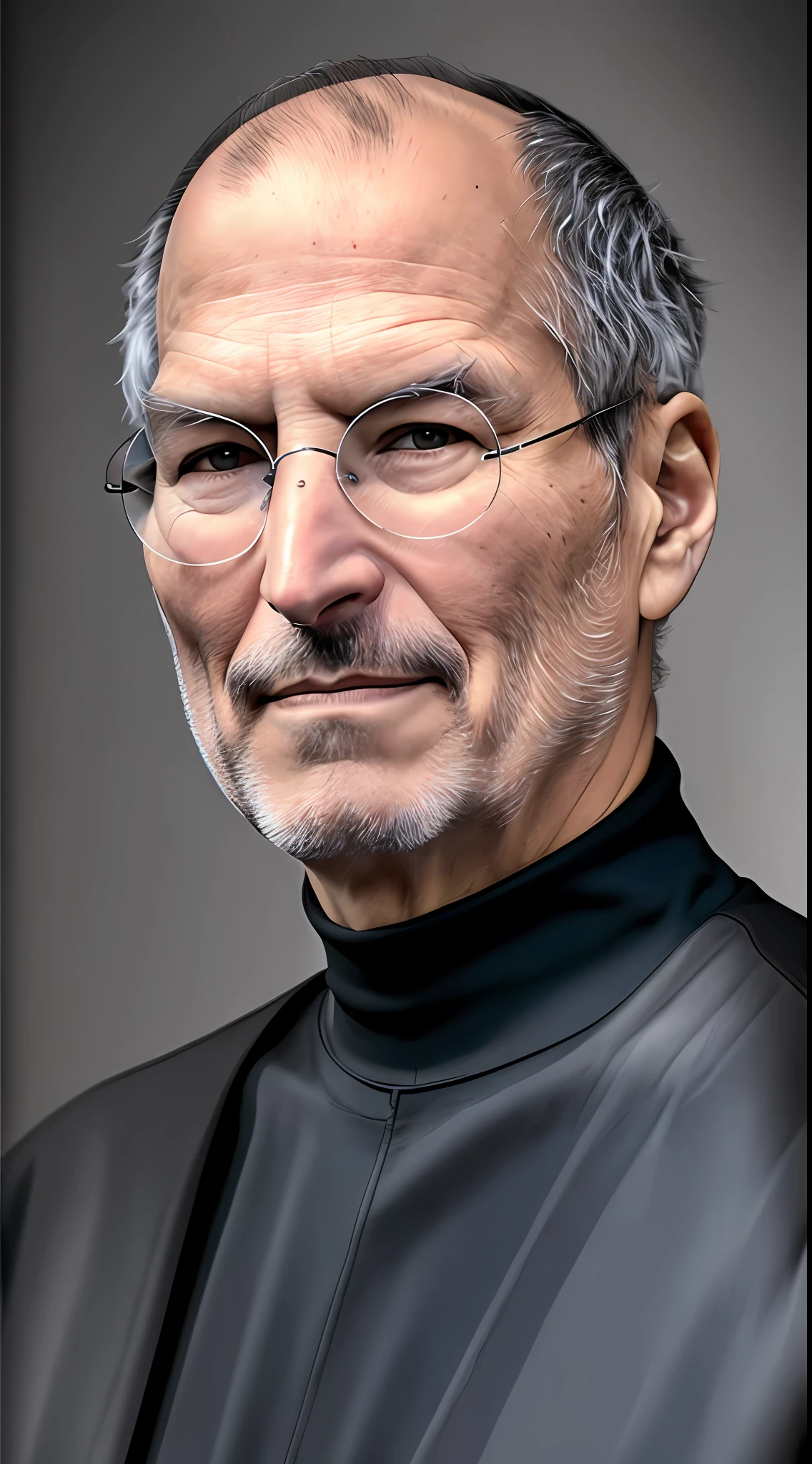 A close up of a man with glasses and a black shirt - SeaArt AI