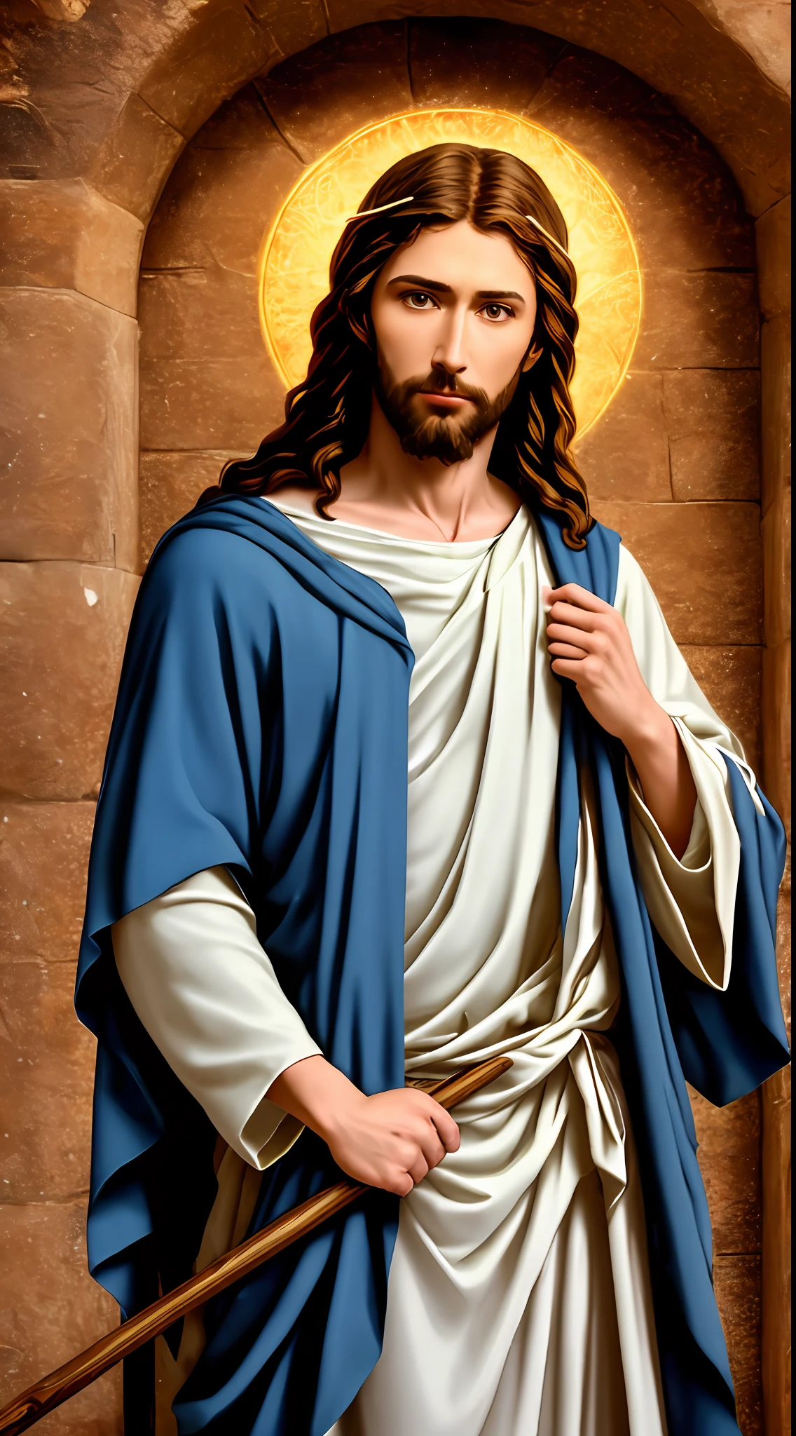 8k Photographic (1 handsome jesus ) blessings, heaven view, real blue eyes,